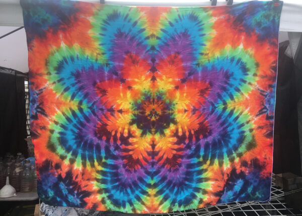 Spun Pride Flower Tie Dyed Rayon Tapestry